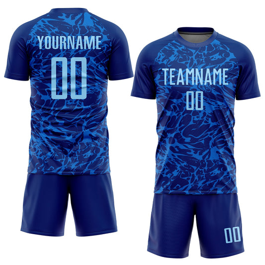 Custom Royal Light Blue Sublimation Soccer Uniform Jersey - Sky-Custom