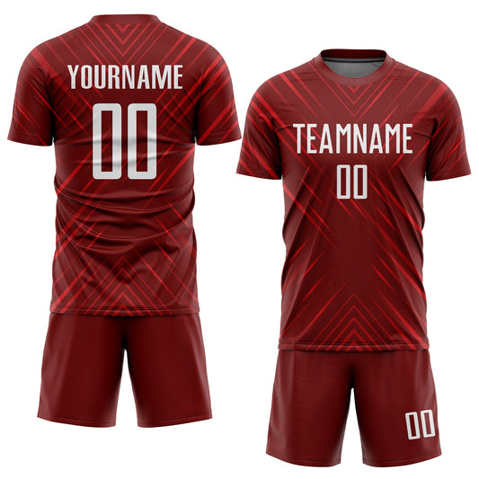 Custom Red White Sublimation Soccer Uniform Jersey - Sky-Custom