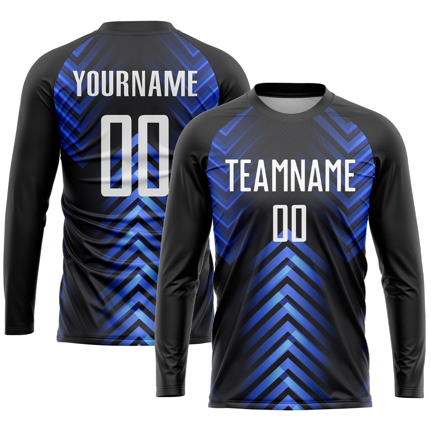 Custom Black White-Royal Sublimation Soccer Uniform Jersey - Sky-Custom