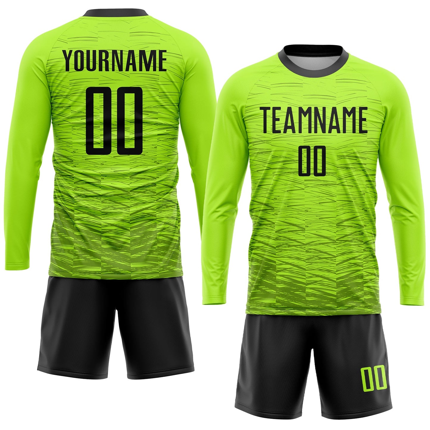 Custom Neon Green Black Sublimation Soccer Uniform Jersey - Sky-Custom
