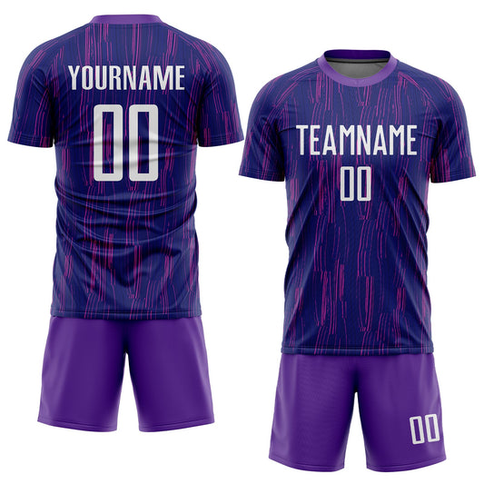 Custom Purple White Sublimation Soccer Uniform Jersey - Sky-Custom
