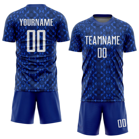 Custom Royal White Sublimation Soccer Uniform Jersey - Sky-Custom