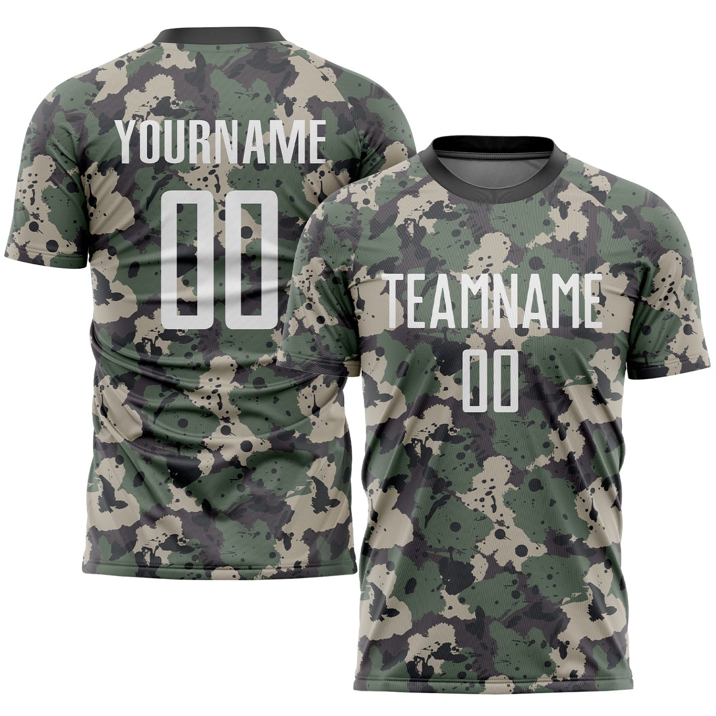 Custom Camo White-Black Sublimation Salute To Service Soccer Uniform Jersey - Sky-Custom