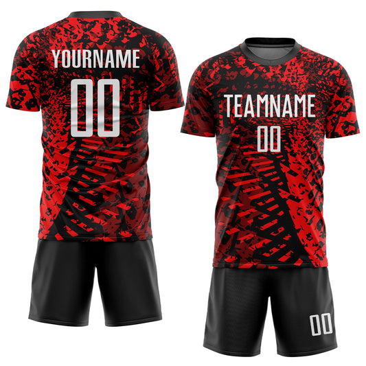 Custom Red Black-White Sublimation Soccer Uniform Jersey - Sky-Custom