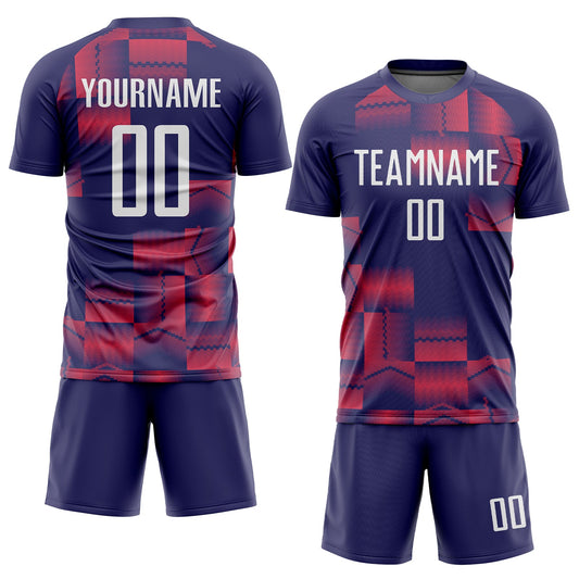Custom Figure White-Purple Sublimation Soccer Uniform Jersey - Sky-Custom