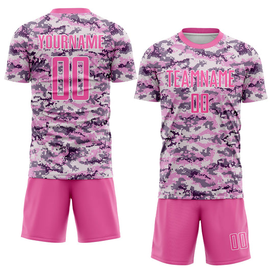 Custom Camo Pink-White Sublimation Salute To Service Soccer Uniform Jersey - Sky-Custom