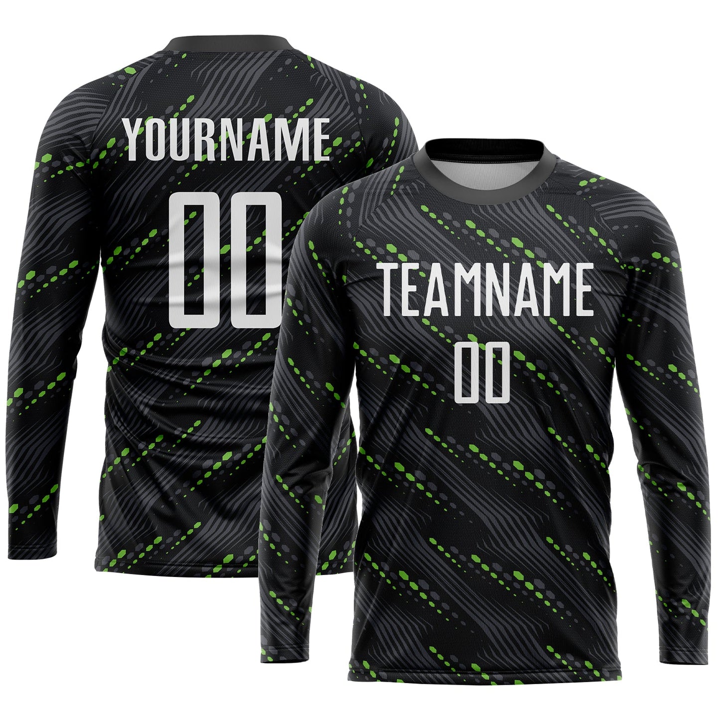 Custom Black White-Kelly Green Sublimation Soccer Uniform Jersey - Sky-Custom