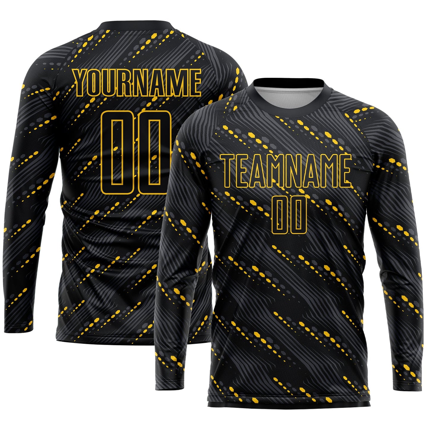 Custom Black Black-Gold Sublimation Soccer Uniform Jersey - Sky-Custom