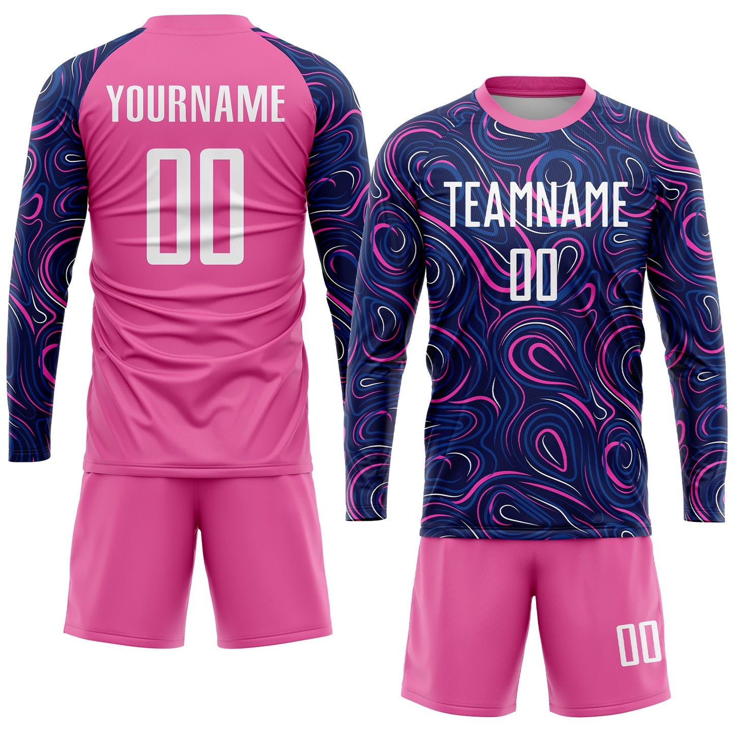 Custom Navy White-Pink Sublimation Soccer Uniform Jersey - Sky-Custom