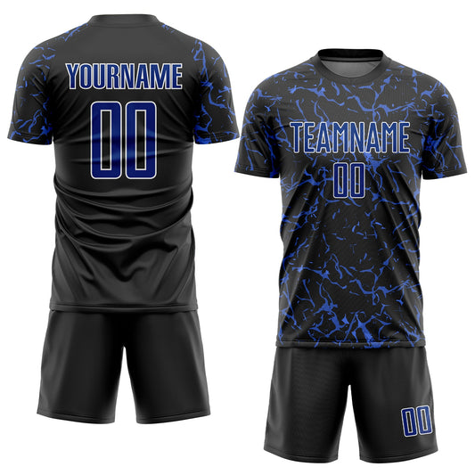 Custom Black Royal-White Sublimation Soccer Uniform Jersey - Sky-Custom
