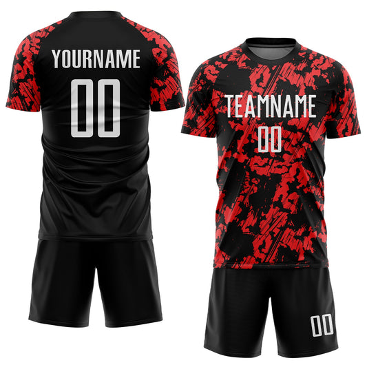 Custom Red White-Black Sublimation Soccer Uniform Jersey - Sky-Custom