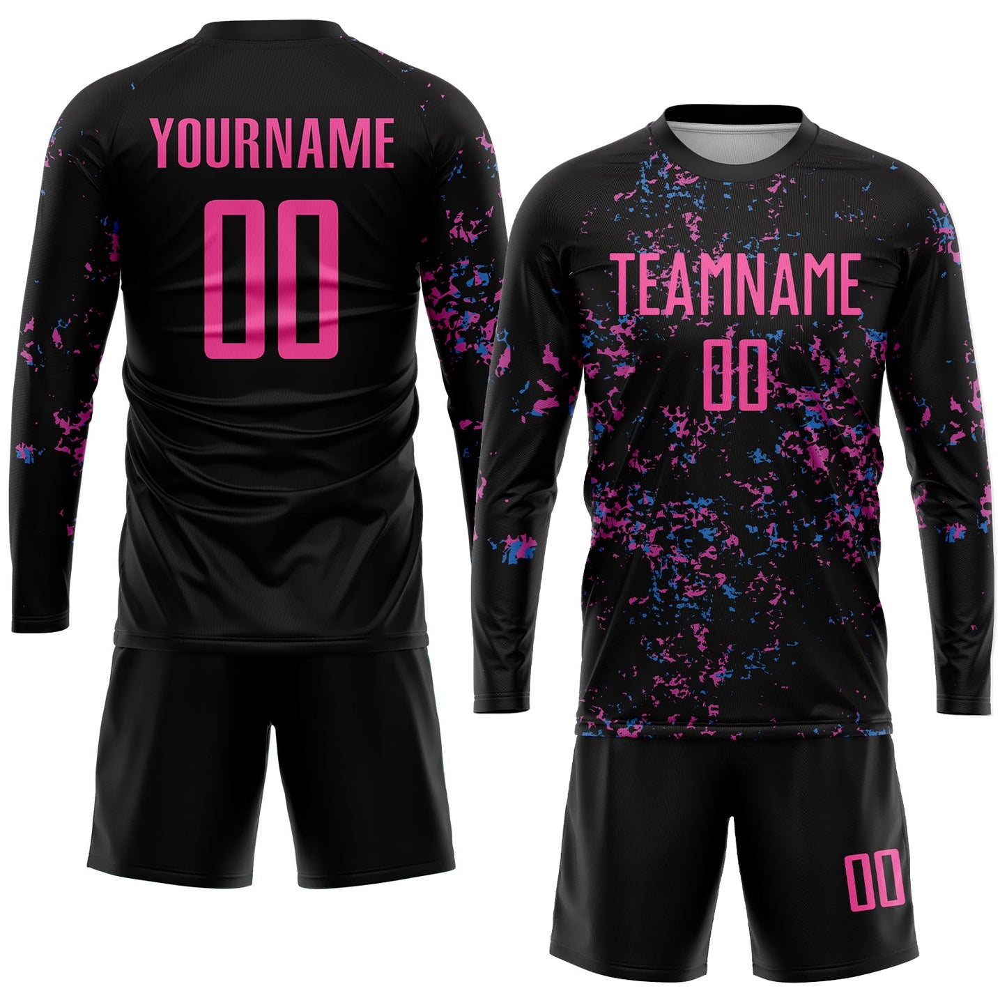 Custom Black Pink-Light Blue Sublimation Soccer Uniform Jersey - Sky-Custom
