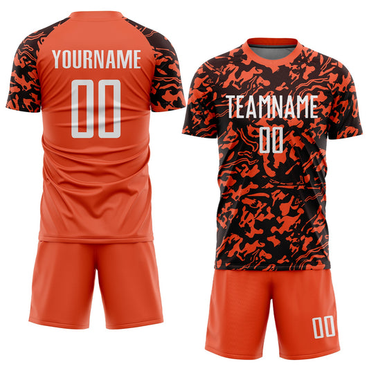 Custom Orange White-Black Sublimation Soccer Uniform Jersey - Sky-Custom