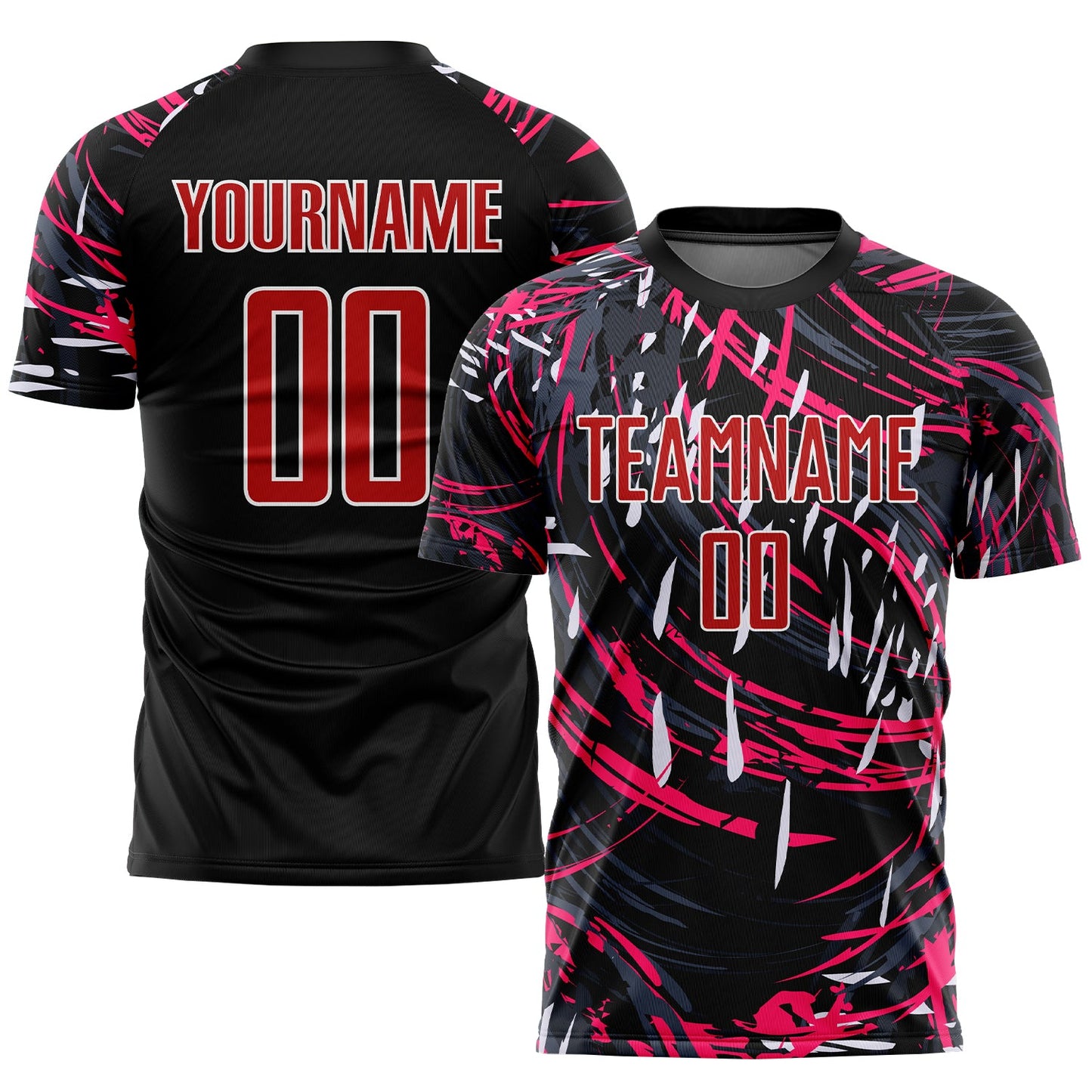 Custom Black Red-White Sublimation Soccer Uniform Jersey - Sky-Custom