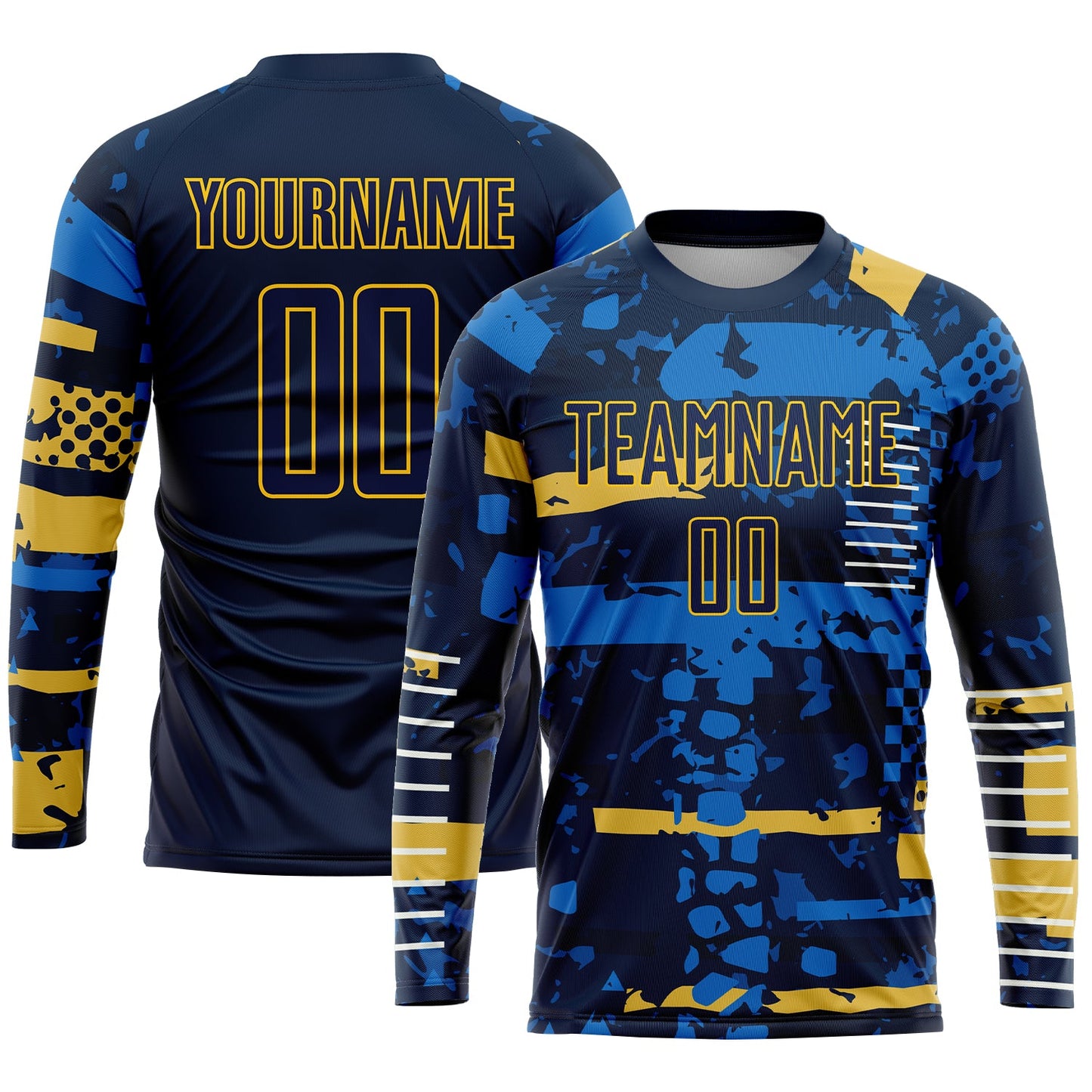 Custom Navy Navy-Gold Sublimation Soccer Uniform Jersey - Sky-Custom