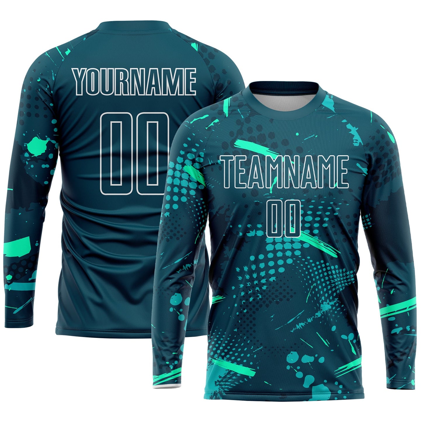 Custom Green Green-Teal Sublimation Soccer Uniform Jersey - Sky-Custom