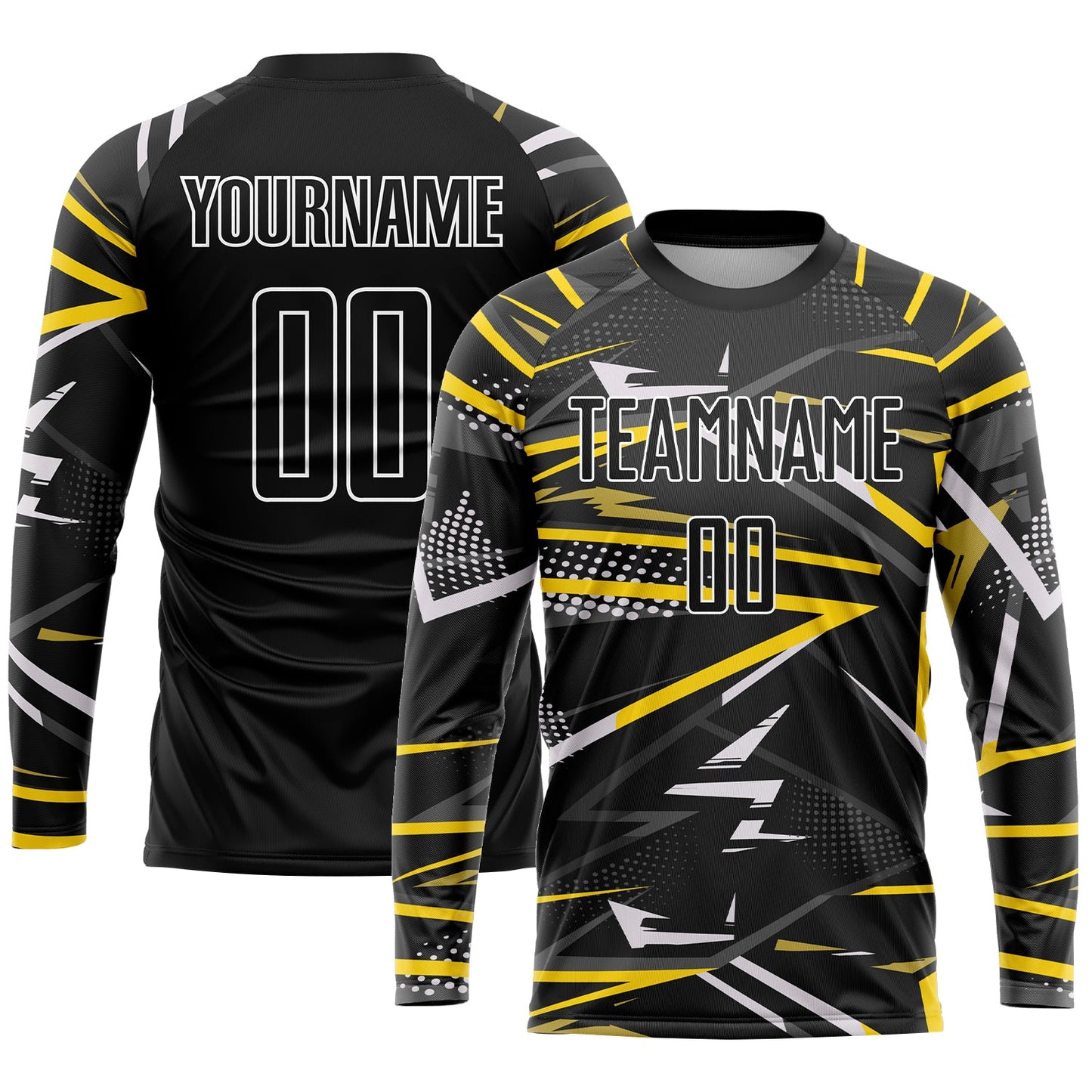 Custom Black Black-Gold Sublimation Soccer Uniform Jersey - Sky-Custom