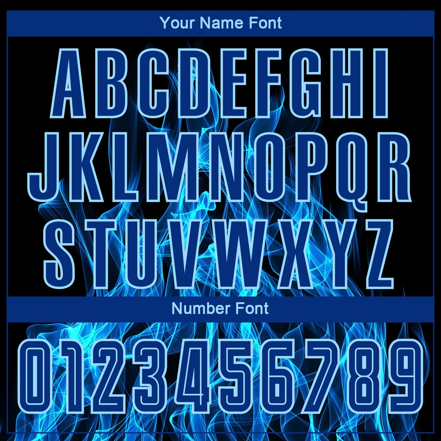 Custom Black Royal-Light Blue Flame Sublimation Soccer Uniform Jersey - Sky-Custom