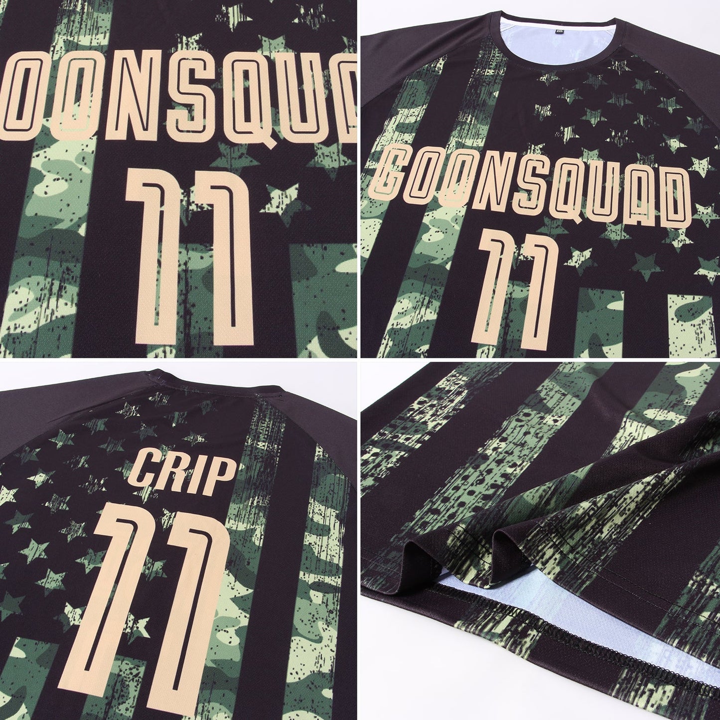 Custom Camo Vegas Gold-Black American Flag Fashion Sublimation Salute To Service Soccer Uniform Jersey - Sky-Custom