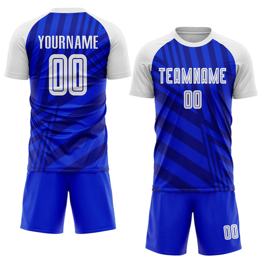 Custom Royal White-Navy Sublimation Soccer Uniform Jersey - Sky-Custom