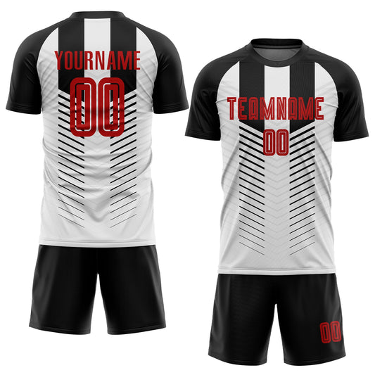 Custom Black Red-White Sublimation Soccer Uniform Jersey - Sky-Custom