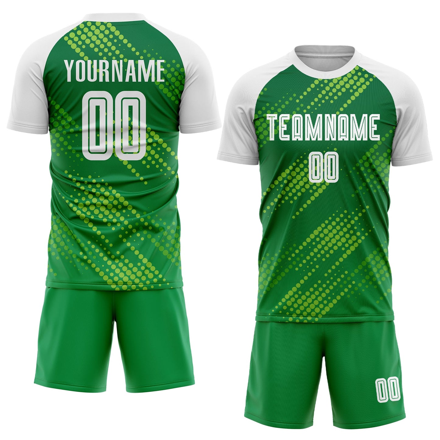 Custom Neon Green White-Kelly Green Sublimation Soccer Uniform Jersey - Sky-Custom