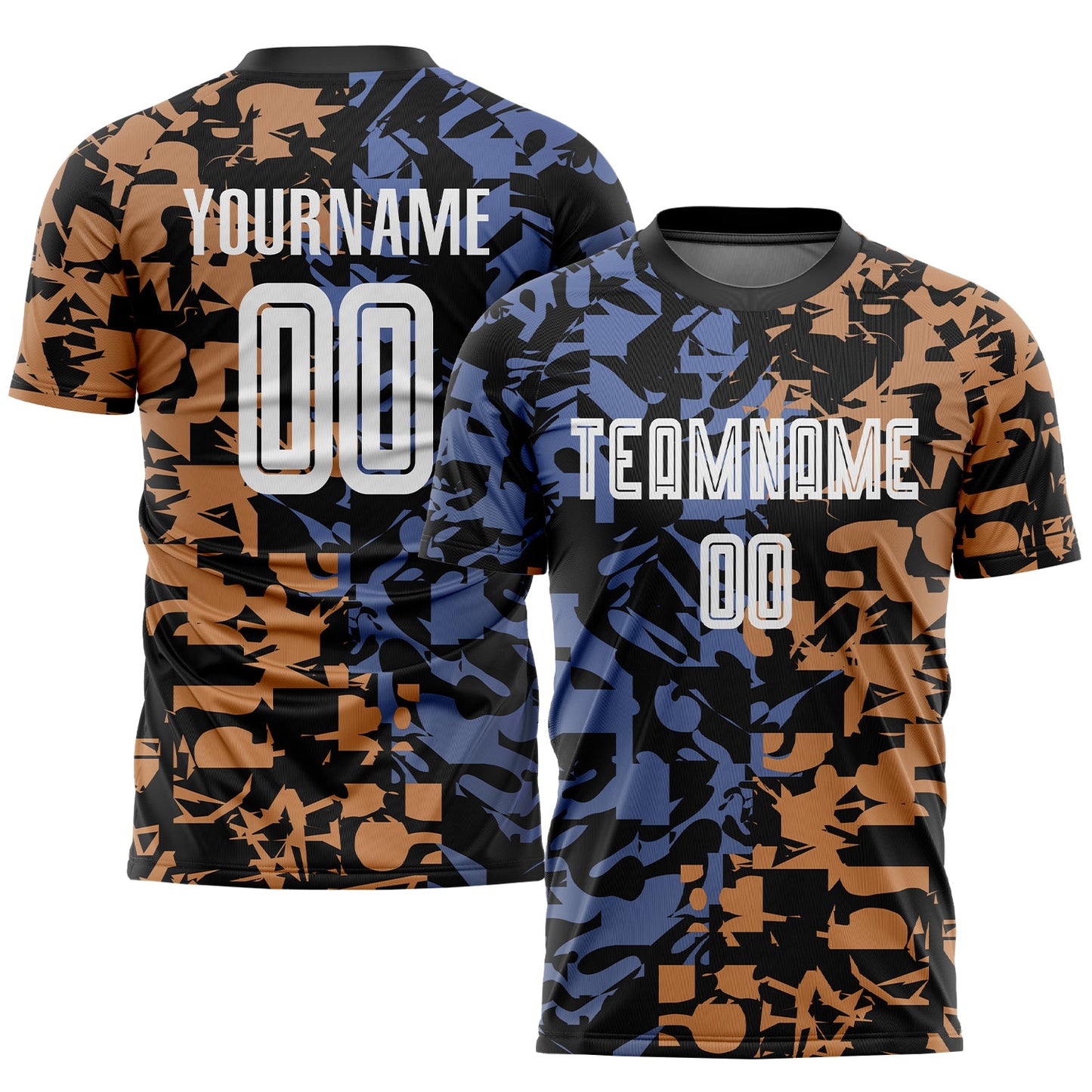 Custom Figure White-Black Third Sublimation Soccer Uniform Jersey - Sky-Custom