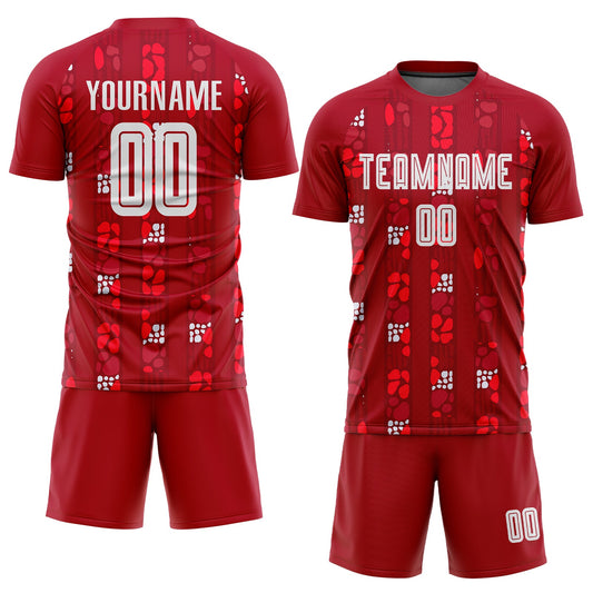 Custom Red White Home Sublimation Soccer Uniform Jersey - Sky-Custom
