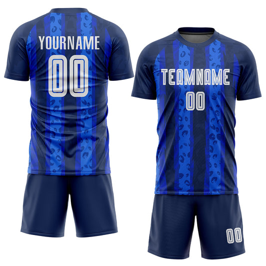 Custom Navy White-Royal Away Sublimation Soccer Uniform Jersey - Sky-Custom