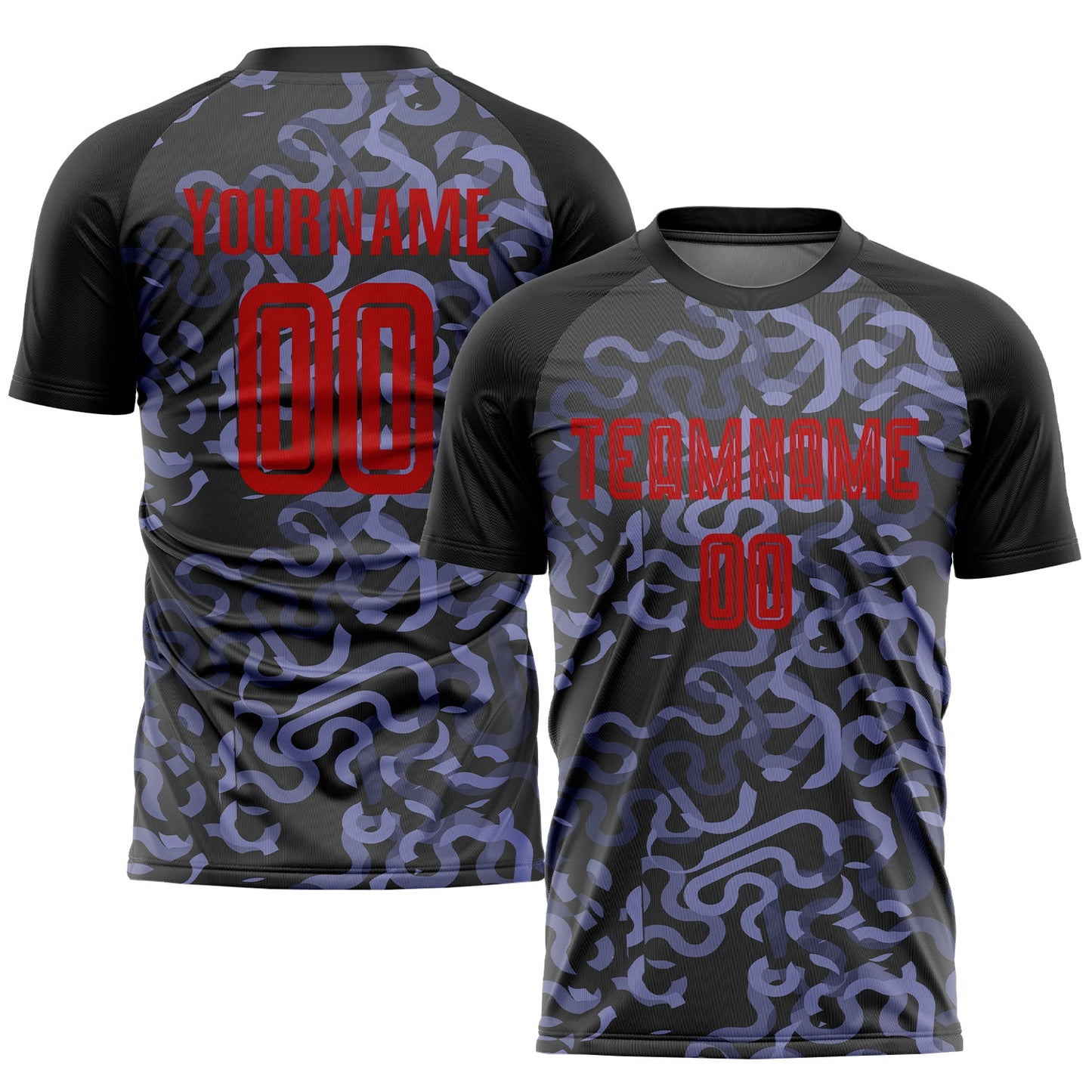 Custom Black Red-Purple Third Sublimation Soccer Uniform Jersey - Sky-Custom