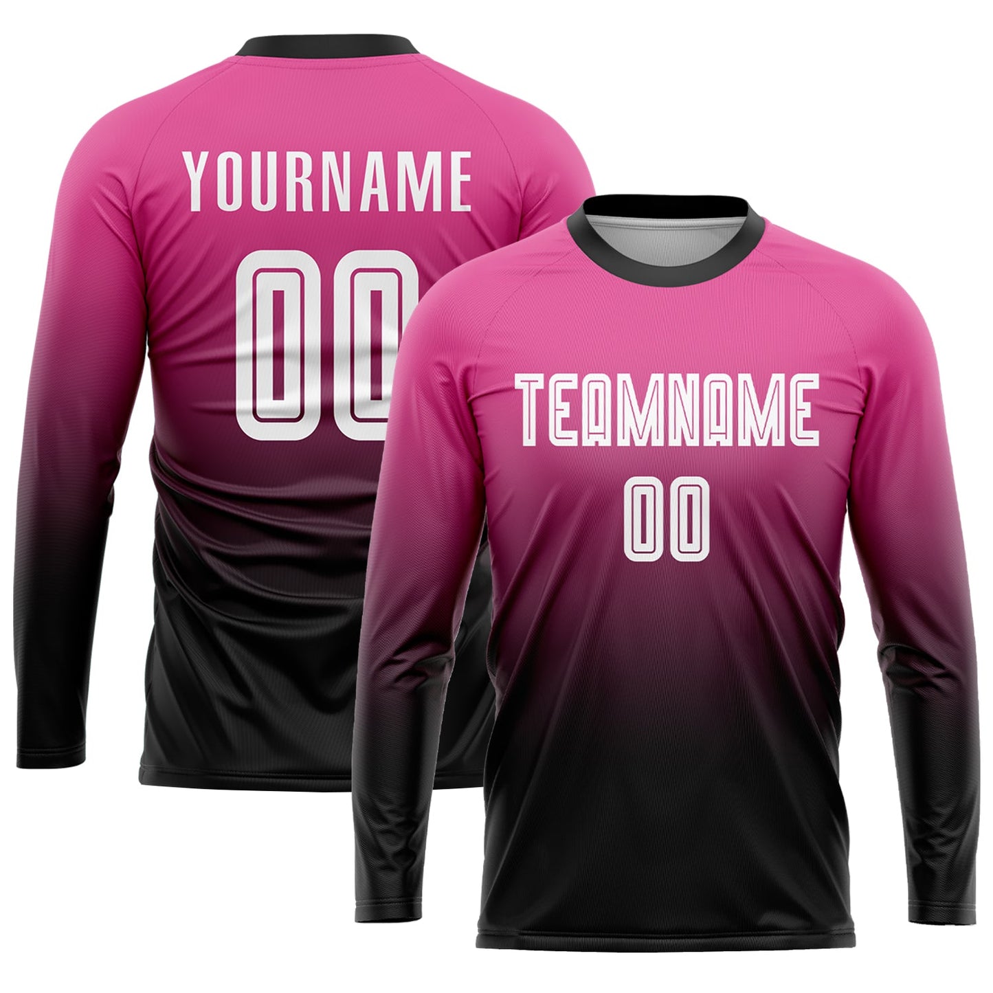 Custom Pink White-Black Sublimation Fade Fashion Soccer Uniform Jersey - Sky-Custom