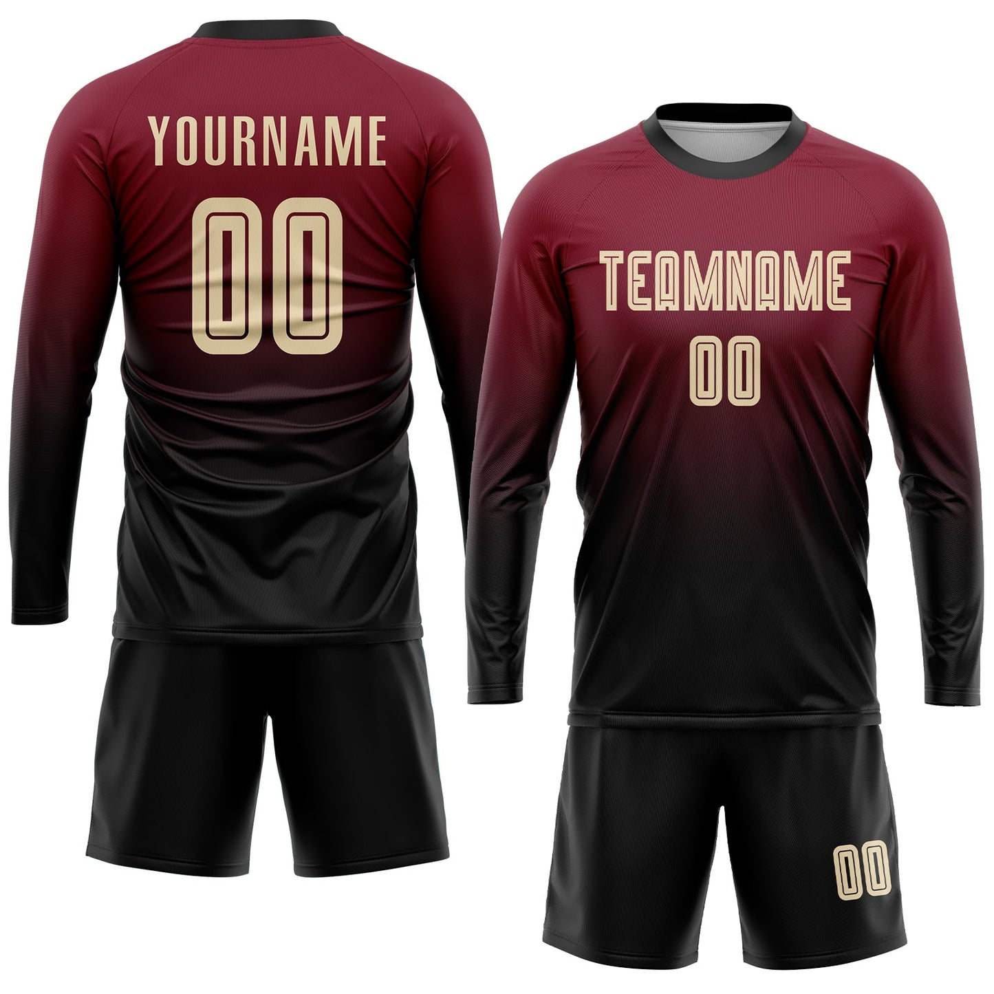 Custom Crimson Cream-Black Sublimation Fade Fashion Soccer Uniform Jersey - Sky-Custom