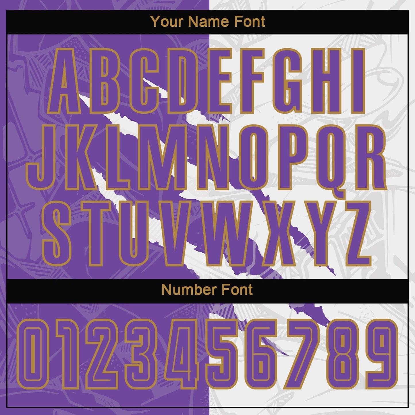Custom Graffiti Pattern Purple White-Old Gold Scratch Sublimation Soccer Uniform Jersey - Sky-Custom