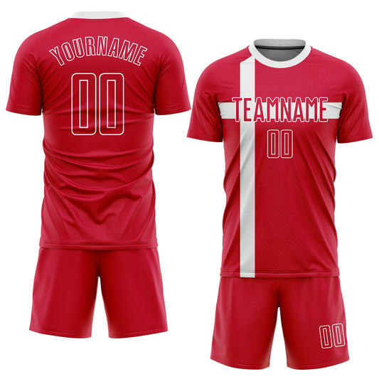 Custom Red Red-White Sublimation Danish Flag Soccer Uniform Jersey - Sky-Custom