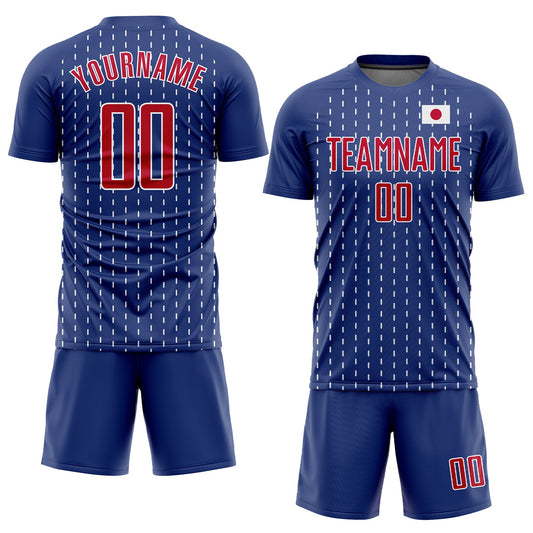 Custom Royal Red-White Sublimation Japanese Flag Soccer Uniform Jersey - Sky-Custom