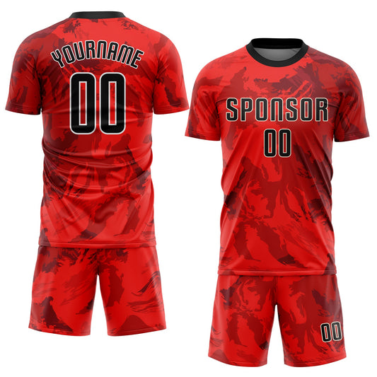 Custom Red Black-White Sublimation Soccer Uniform Jersey - Sky-Custom