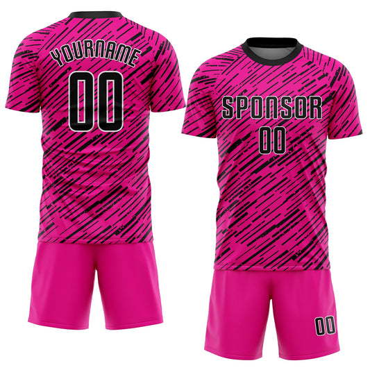 Custom Pink Black-White Sublimation Soccer Uniform Jersey - Sky-Custom