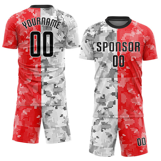 Custom Red Black-White Sublimation Soccer Uniform Jersey - Sky-Custom