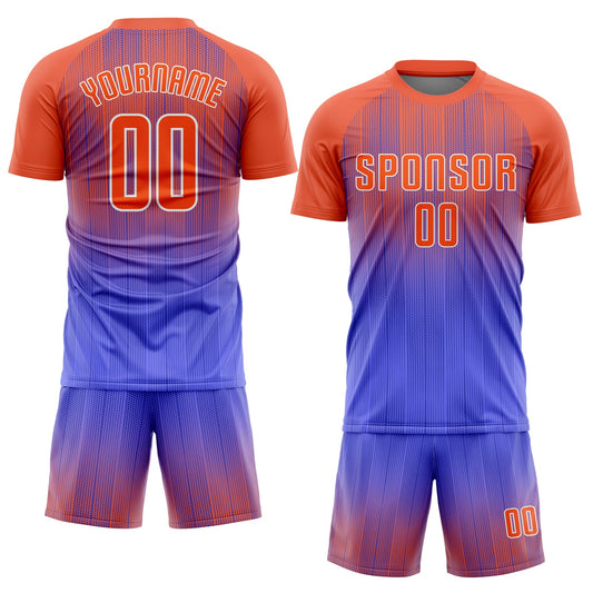 Custom Purple Orange-White Sublimation Soccer Uniform Jersey - Sky-Custom