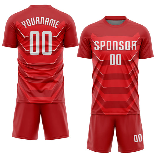 Custom Red White Sublimation Soccer Uniform Jersey - Sky-Custom