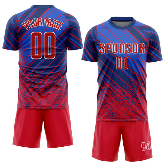Custom Royal Red-White Sublimation Soccer Uniform Jersey - Sky-Custom
