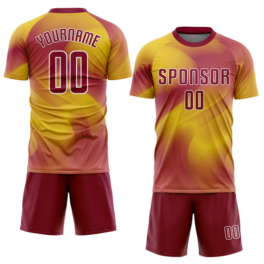 Custom Gold Crimson-White Sublimation Soccer Uniform Jersey - Sky-Custom