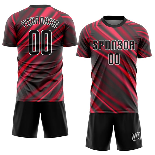 Custom Red Black-White Sublimation Soccer Uniform Jersey - Sky-Custom