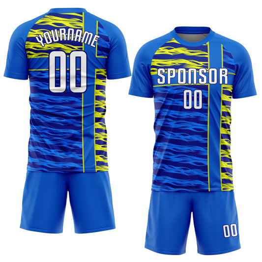 Custom Royal White Navy-Gold Sublimation Soccer Uniform Jersey - Sky-Custom