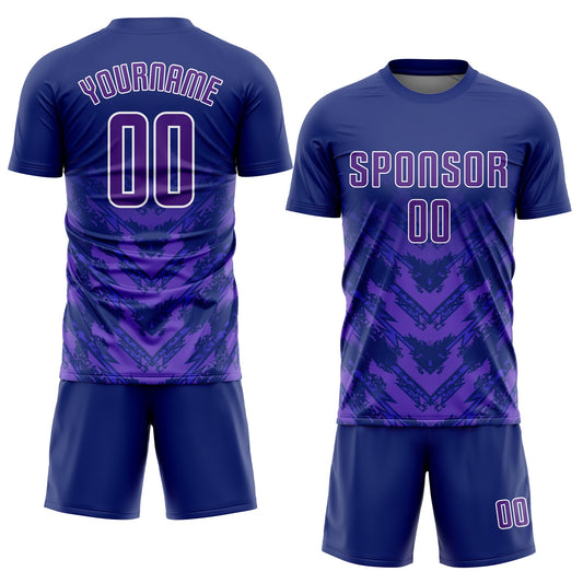 Custom Navy Purple-White Sublimation Soccer Uniform Jersey - Sky-Custom