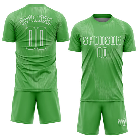 Custom Neon Green Neon Green-White Sublimation Soccer Uniform Jersey - Sky-Custom