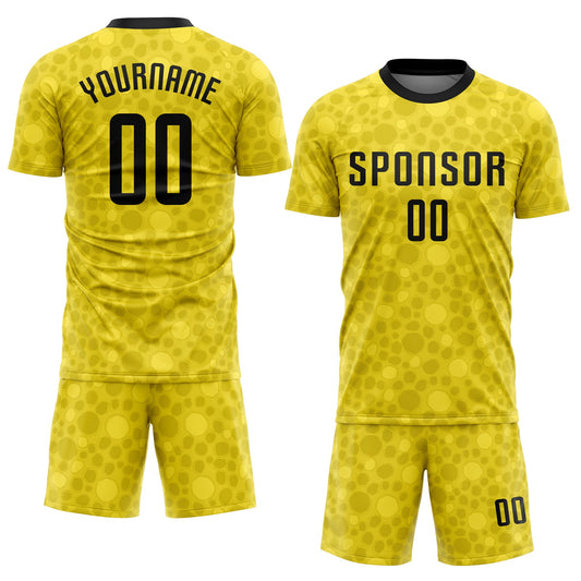 Custom Gold Black Sublimation Soccer Uniform Jersey - Sky-Custom