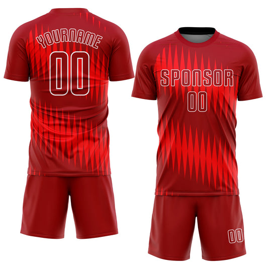 Custom Red Crimson-White Sublimation Soccer Uniform Jersey - Sky-Custom