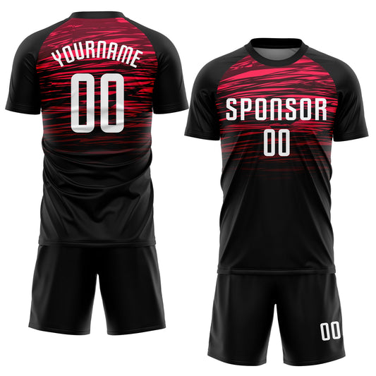 Custom Black White-Red Sublimation Soccer Uniform Jersey - Sky-Custom