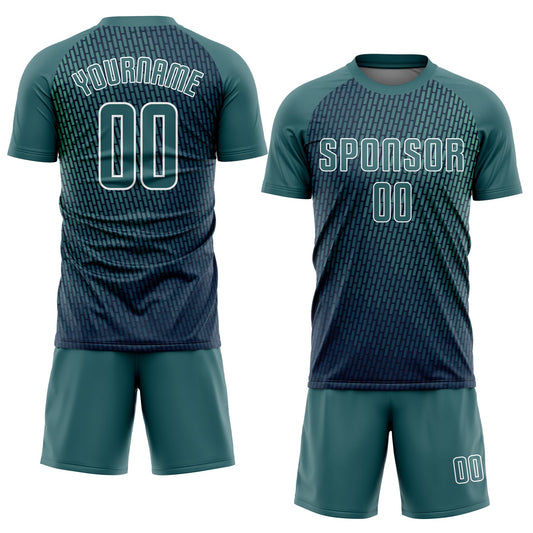 Custom Teal White Sublimation Soccer Uniform Jersey - Sky-Custom